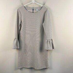 J. Crew Womens Small Dress White Black Stripe Pullover 3/4 Sleeve Knit 13960